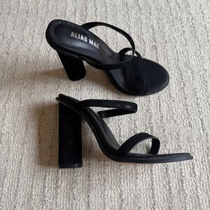 Alias Mae black leather sandal heel